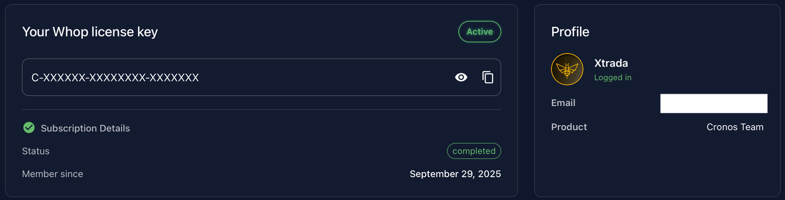 License Screenshot