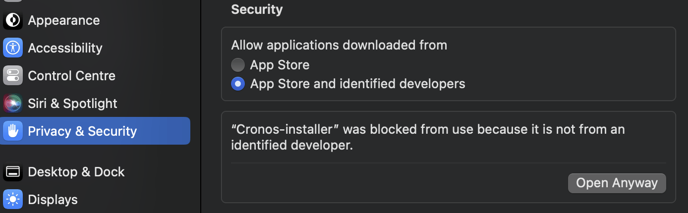 Blocked Installer Screenshot